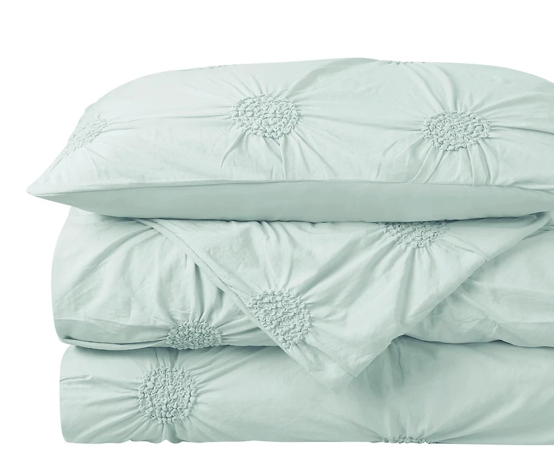 Luxury Floral Ruched High Quality Duvet Cover Set
