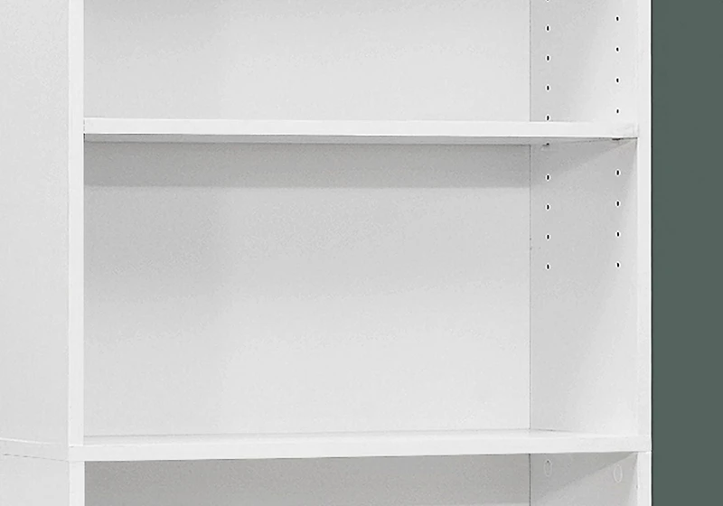 Monarch Specialties Bookshelf, Bookcase, 6 Tier, 72"h, Office, Bedroom, Laminate, White, Transitional