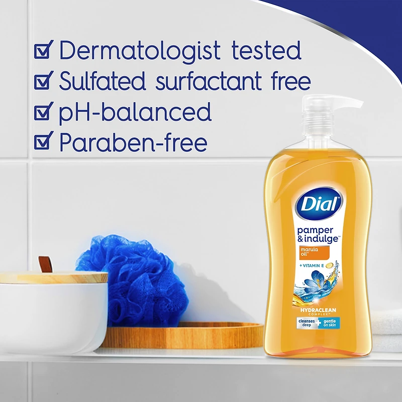 Dial Huile de Marula Nettoyant pour le Corps Nourrissant, 946ml, Testé par des Dermatologues, Sans Silicones, Parabènes, Phtalates, SLS