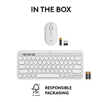 Logitech Pebble 2 Combo, clavier et souris sans fil, discrets et portables, personnalisables - Blanc