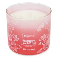 Mainstays 3-Wick Textured Wrapped Raspberry Peach Frose Scented Candle, 14 oz