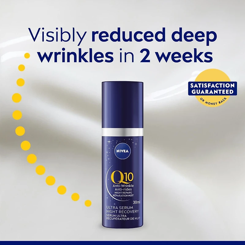 NIVEA Q10 Anti-Wrinkle Night Repair Ultra Serum Recovery with Pro-vitamin B5 30mL