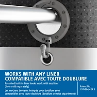 Mainstays Gemma Easy Hang Fabric Shower Curtain with View and Built-in Rings, 70" x 74", Black
