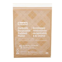 Scotch™ Curbside Recyclable Padded Mailer CR-5-1-20, 10.5 in x 14.75 in (266 mm x 374 mm), Size 5