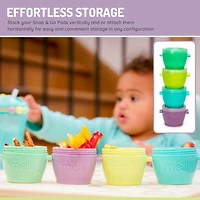 Melii Click & Go Pods Food Freezer Storage Containers & Snack Containers - 4x4oz - for Babies, Toddlers and Adults