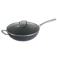 Martha Stewart -12" Aluminum Non-Stick Essential Pan with Lid, Grey
