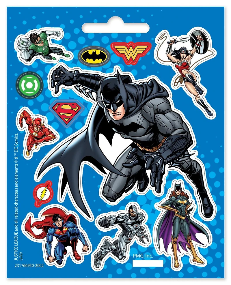 Livre d'autocollants à l'avant de la Justice League ™
