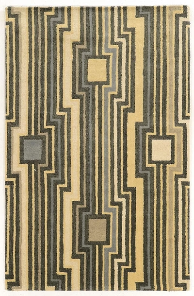 Aspire Wool Board Grey & Blue 2' x 3' Accent Rug