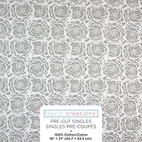 FABRIC CREATIONS Cotton Fat Quarter 45 × 53 cm (18 × 21 in) Grey Floral, 18x21