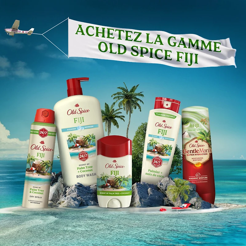 Old Spice Men's Body Wash, Fiji Scent, 24/7 Shower Fresh, Long Lasting Scent