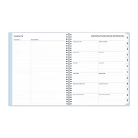 2025 Weekly Monthly Planner, 8.5 x 11, Blue Sky, Solid Morning Blue
