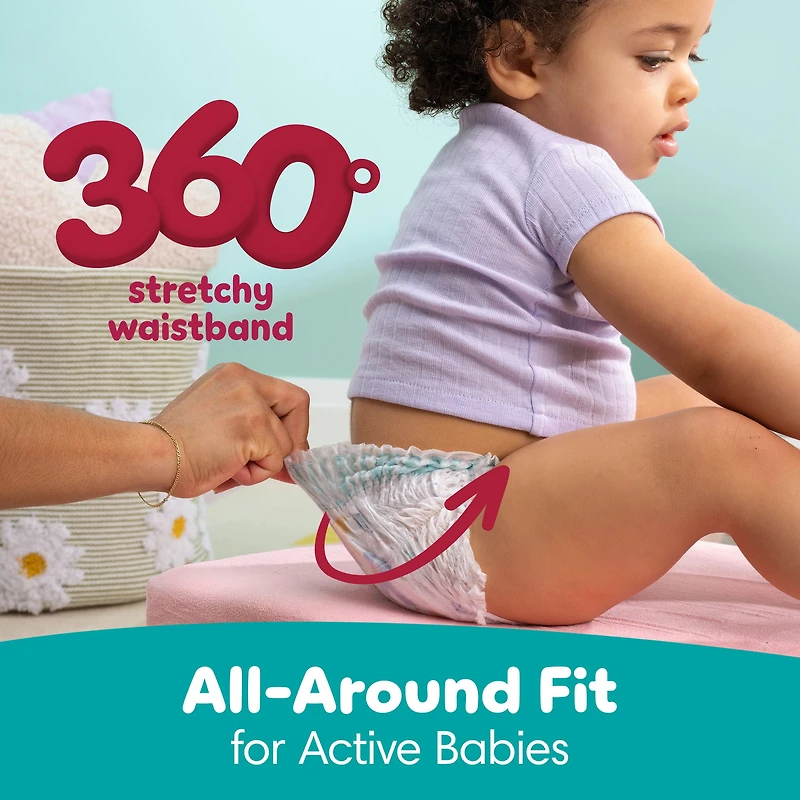 Pampers Diapers - Cruisers 360° - Size 4, 21 Count, up to 100% Leakproof Fit, Designed for Active Babies, Pull On Diaper, EZ Off Tabs Designed for Easy Changes
