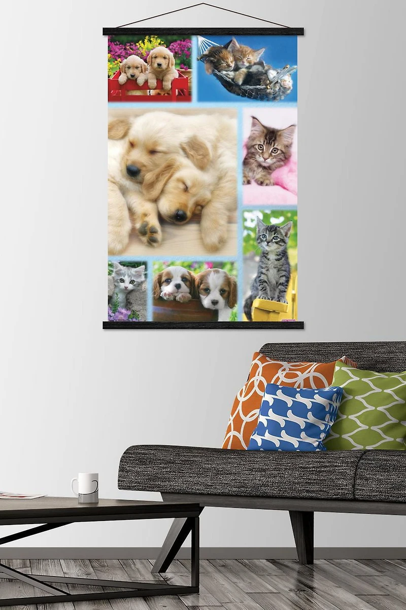 Keith Kimberlin - Puppies and Kittens Collage Wall Poster, 22.375" x 34"