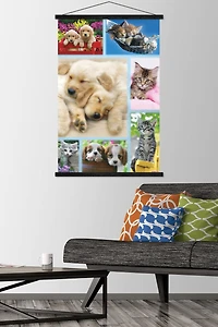 Keith Kimberlin - Puppies and Kittens Collage Wall Poster, 22.375" x 34"