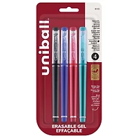 uniball™ Erasable Gel Pens, Medium Point (0.7mm), Business Colours, 4 Pack
