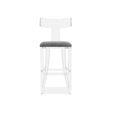 Acrylic & Velvet Bar Stool