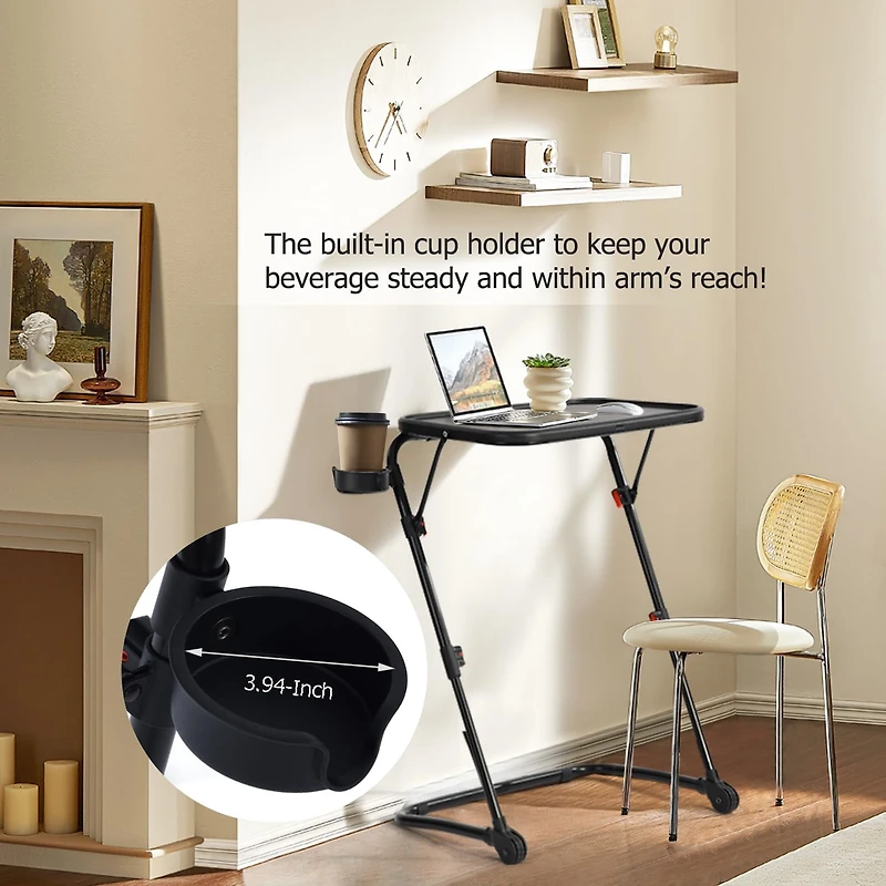Ensemble de chambre moderne Homy Casa : Cadre de lit Queen avec tablette latérale rabattable