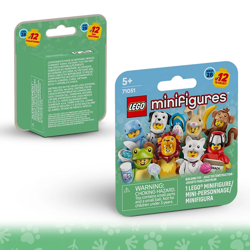 LEGO Minifigures Animal Series 28 6 Pack - Kids Toys in Sealed Mystery Boxes - Animal Themed Figures to Collect - Birthday Party Favors & Gift Idea for Boys & Girls, Ages 5+ - 66813