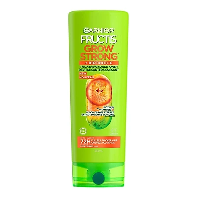 Garnier Fructis Grow Strong Revitalisant Épaississant pour Cheveux Fins, avec Vitamine C