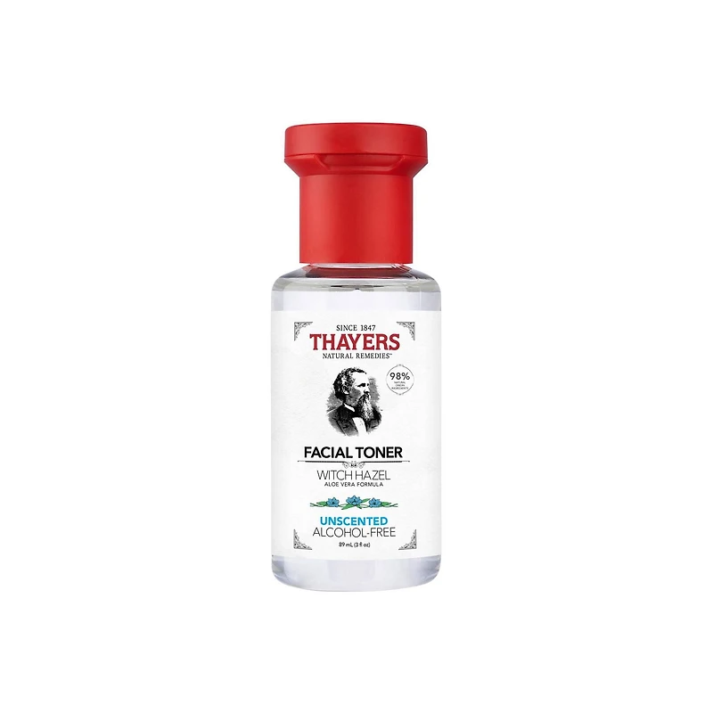 THAYERS Tonique Visage Non Parfumé Pétale de Rose Sans alcool formule à l'hamamélis et à l'aloès Format voyage 89ml
