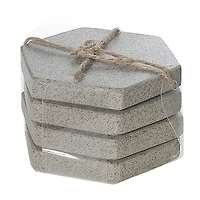 4Pc Terrazzo Stone Hexagon Coaster 4X4