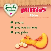 Collation pour bébé Simply Gourmet Puffies à la Pêche