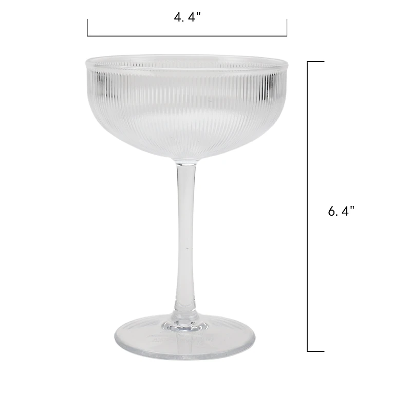 Better Homes & Gardens Acrylic Clear Texture Coupe Glass, Clear, 1-Count
