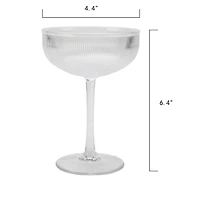 Better Homes & Gardens Acrylic Clear Texture Coupe Glass, Clear, 1-Count