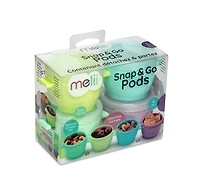 Melii Click & Go Pods Food Freezer Storage Containers & Snack Containers - 4x4oz - for Babies, Toddlers and Adults
