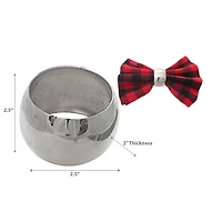 Silver Metal Round Napkin Ring - Set of 6