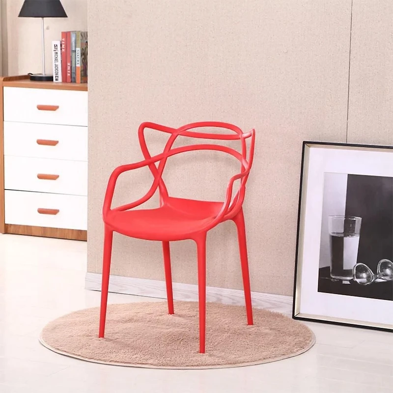 Heavenly Collection Red Plastic Armchair