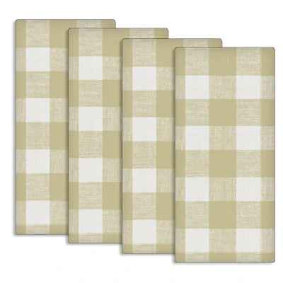 Lot de 4 torchons de cuisine en coton à carreaux champêtres Fabstyles