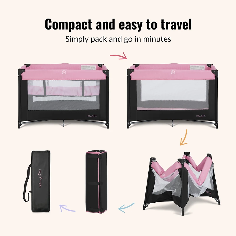 Dream On Me Zazzy Portable Play yard with Bassinet