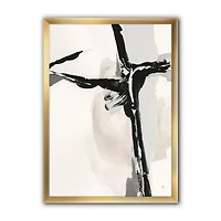 Designart Abstract Neutral II Framed Wall Art