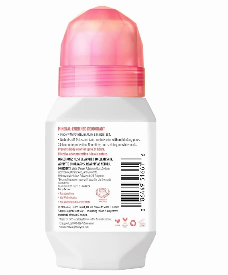 Crystal Body Roll-On Deodorant - Coconut & Vanilla - 66ml