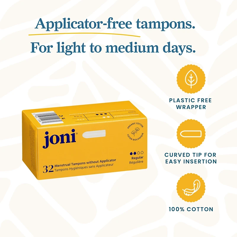 joni Organic Cotton Regular Tampons, 32ct