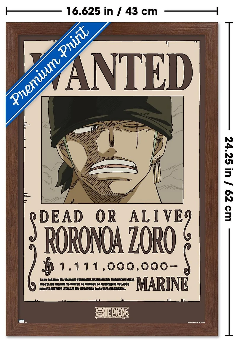 One Piece - Roronoa Zoro Wanted Poster Wall Poster