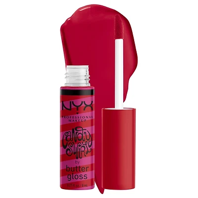 NYX PROFESSIONAL MAKEUP, Butter Lip Gloss Candy Swirl, Holiday limited-edition, Non-sticky gloss - CANDY APPLE