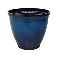 Mainstays 14.5 inch Gradient Blue Round Recycled Resin Planter