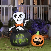 Gemmy Halloween Inflatable Skeleton in Cauldron