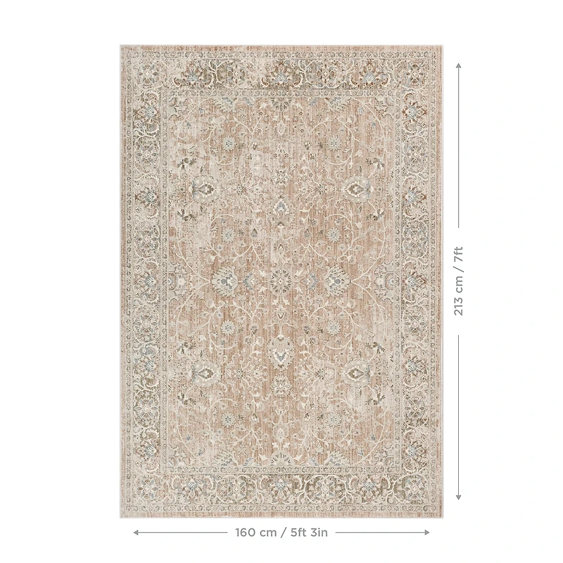 Tapis beige Flow Mainstays, 5 pi x 7 pi