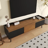 Noble House TV stand cabinet,TV board, low board with three doors,Fine texture. Black
