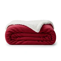Beddora Couverture de Luxe en Flanelle Sherpa – 50” x 60” – Ultra-Douce & Chaude – 450 GSM Polaire Réversible – Couverture d'Hiver Confortable pour Canapé Ou Lit – Rouge