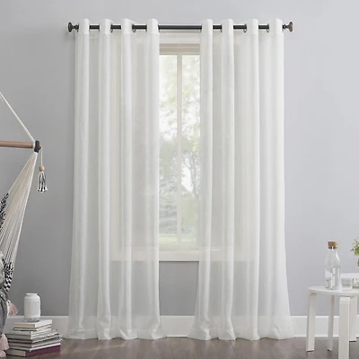 Mainstays Crushed Voile 2-Pack Sheer Grommet Window Curtains Panel Pair