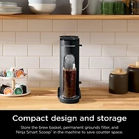 Ninja PB040C Pods & Grounds Coffee Maker, K-Cup Pod Compatible, 6-oz. to 24-oz. Sizes, Iced Coffee Maker, Black