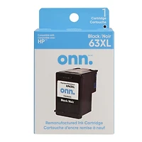 onn. Remanufactured HP 63 XL Black Ink Cartridge, (360229730)