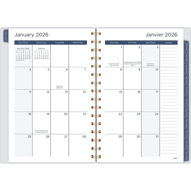 2026 Mead® Galactic Blue Small Weekly Planner
