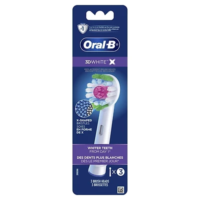 Oral-B 3D White Brossettes de Rechange à Filaments en X Lot de 3