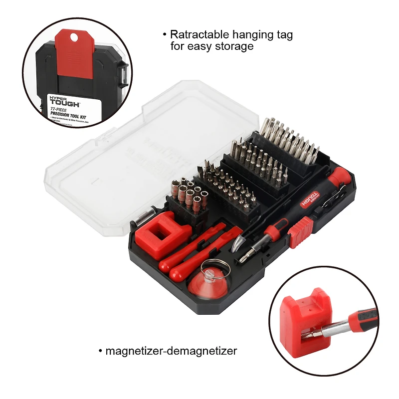 Trousse d’outils de précision Hyper robuste de 78 pièces avec tournevis magnétique, embout de taille Standard, embout en acier CR-V