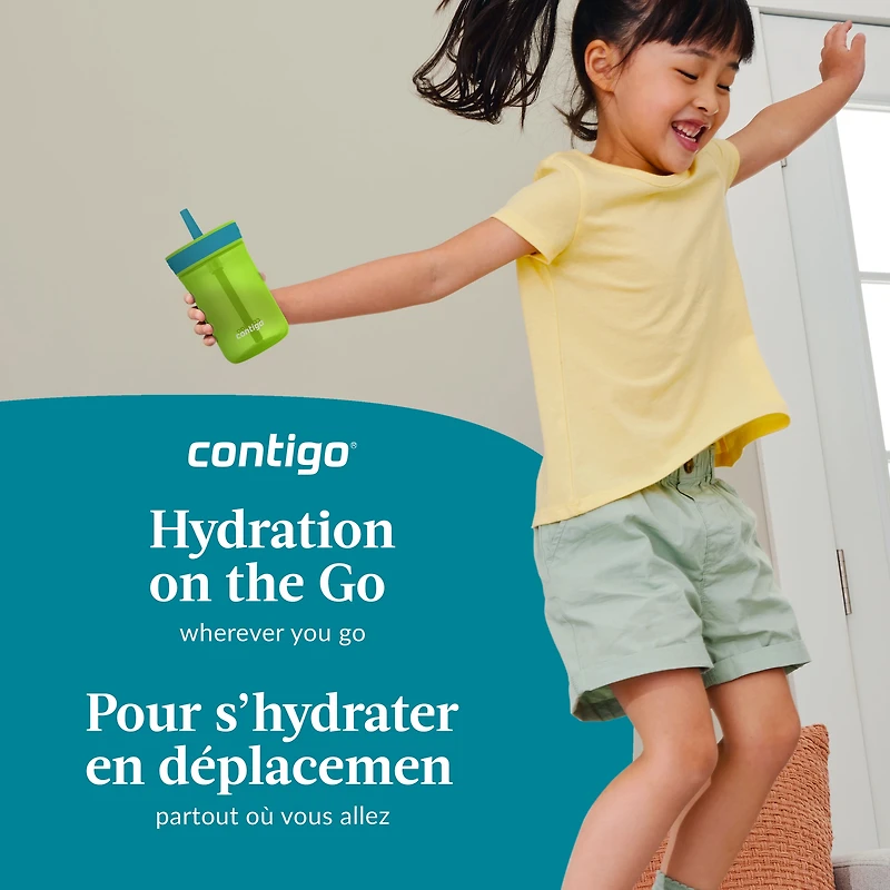 Gobelet antidéversement pour enfants Contigo Leighton avec paille, bouteille d'eau réutilisable, 414 ml (14 oz)